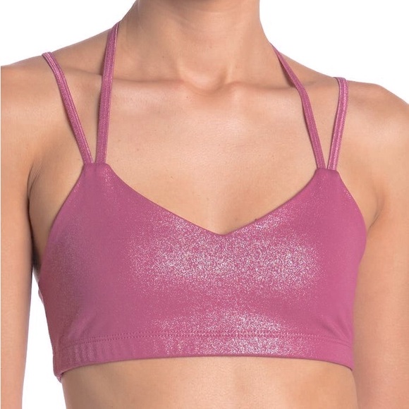 BEYOND YOGA Twinkle Pink Strappy Sports Bra Desert Berry Mauve - Picture 4 of 7